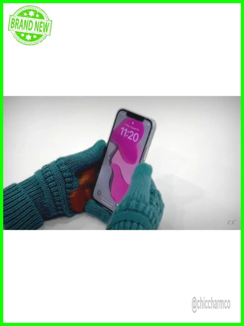 Touchscreen Cable Knit Gloves with Anti-Slip Suede Palm
